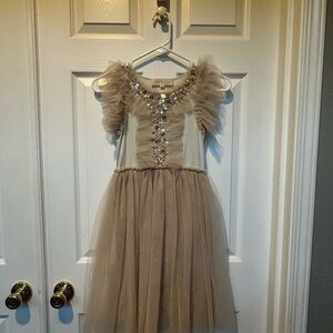 Tutu Du Monde Cream and Gold Sparkle Dress